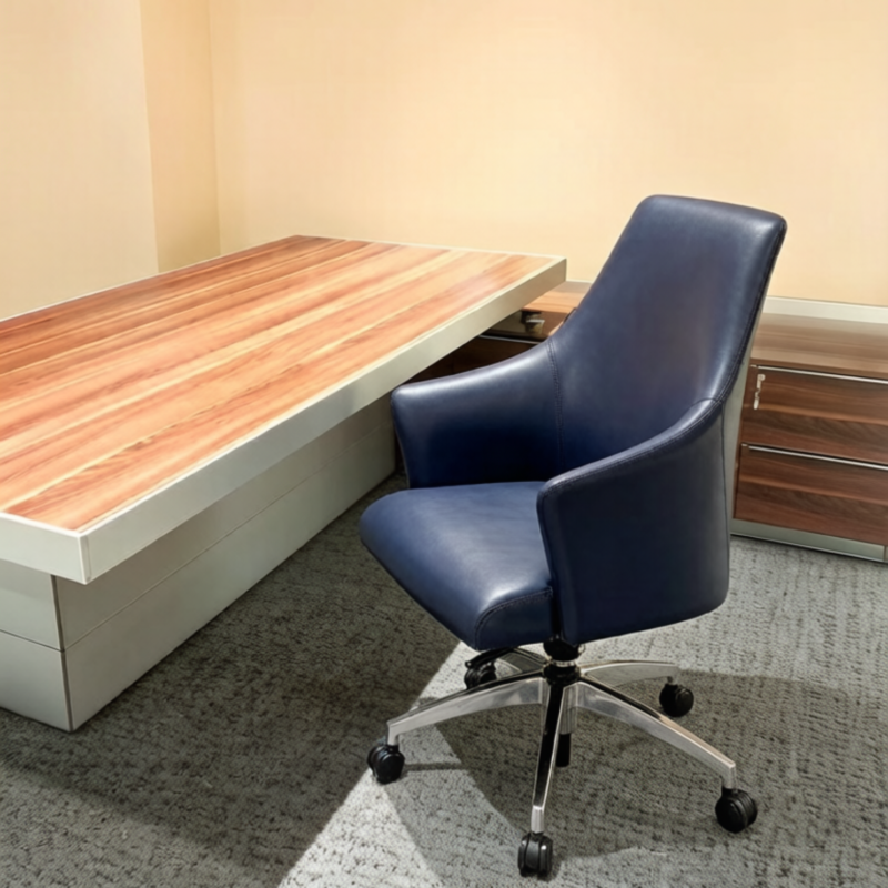 Modern Minimalist Light Luxury Leather Executive M