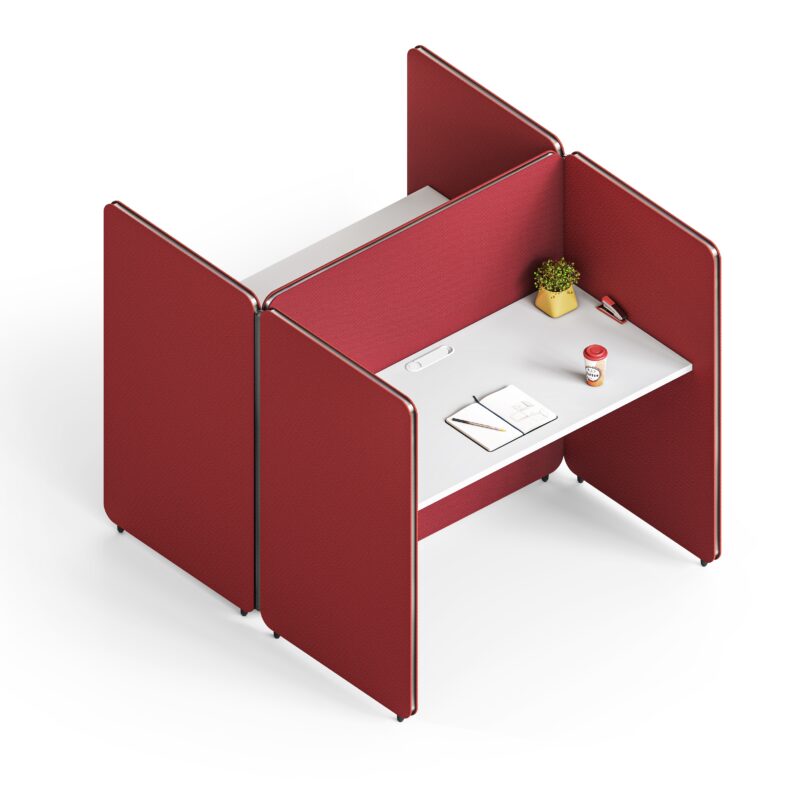 Soundproof office partition single seat workstation with straight desk 4