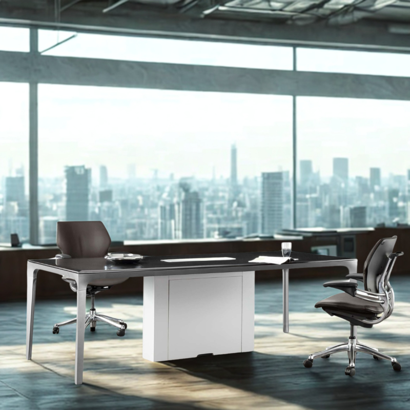 Hot Selling Ergonomic Aluminum Frame Office Desk D