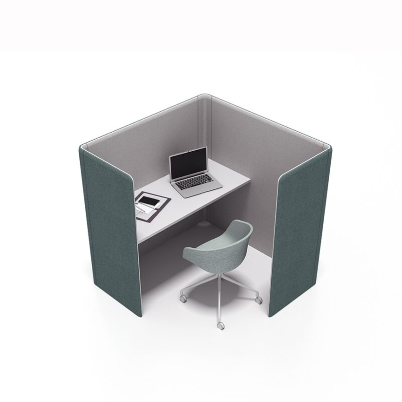 Soundproof office partition single seat workstation with straight desk 2