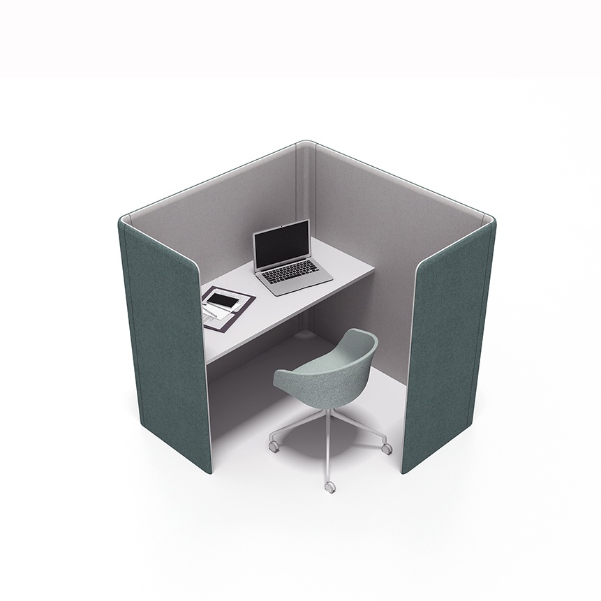 Soundproof office partition single seat workstation with straight desk 2