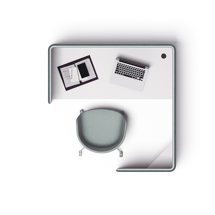 Soundproof office partition single seat workstation with straight desk 3