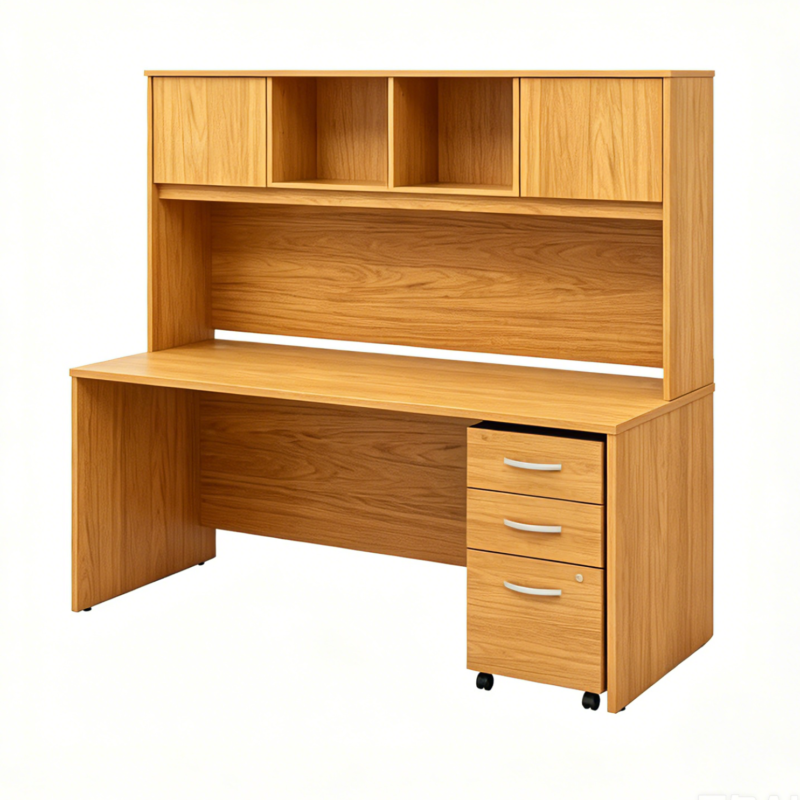 Modern Expandable Wooden Desk Hutch Mobile Filing