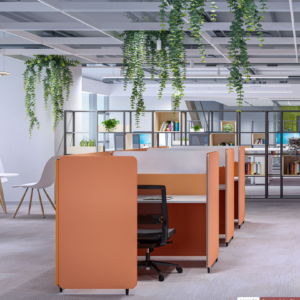 removable standing decorative fiber screen partition for office