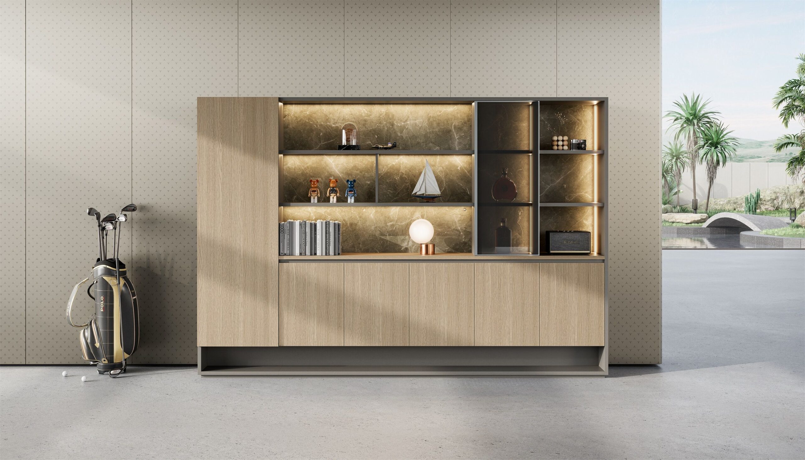chuangke furniture factory wooden lighting cabinet